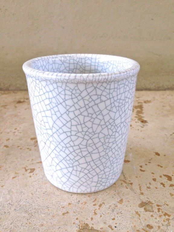 White Crackle Beaker